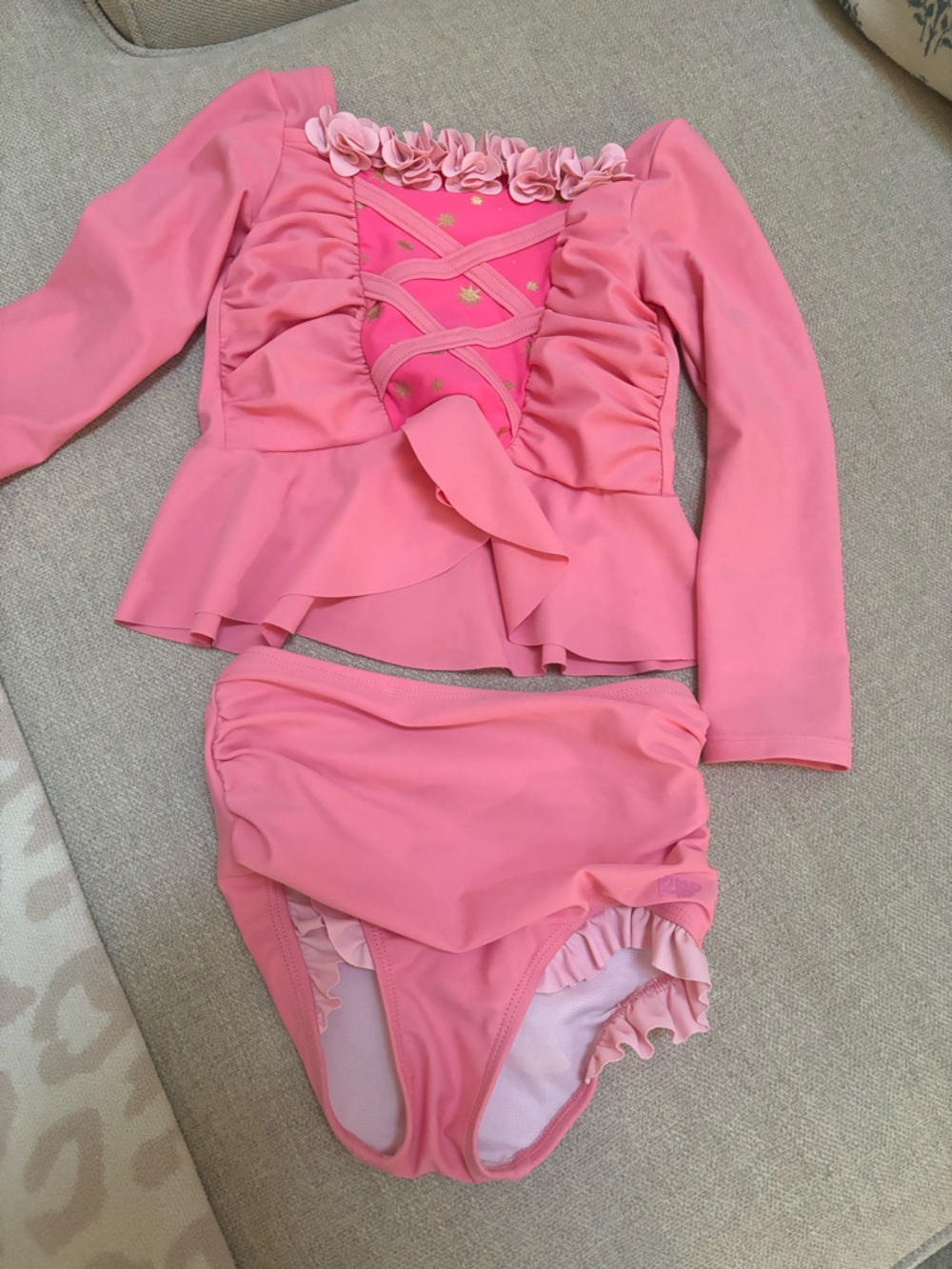 Ruffle Butts Pink Ruffled Swim Skirt Bottoms